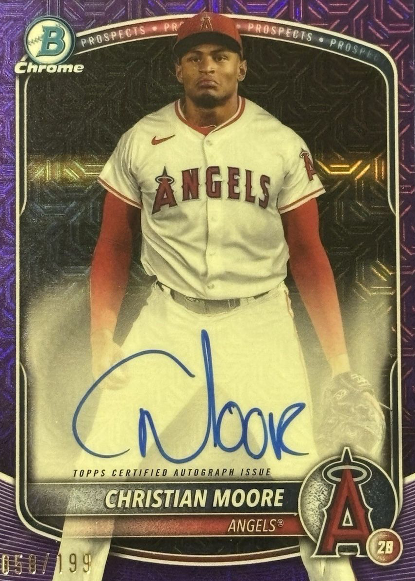 Christian Moore 2025 Bowman Mega Box #BMA-CMO Chrome Prospect Auto ...