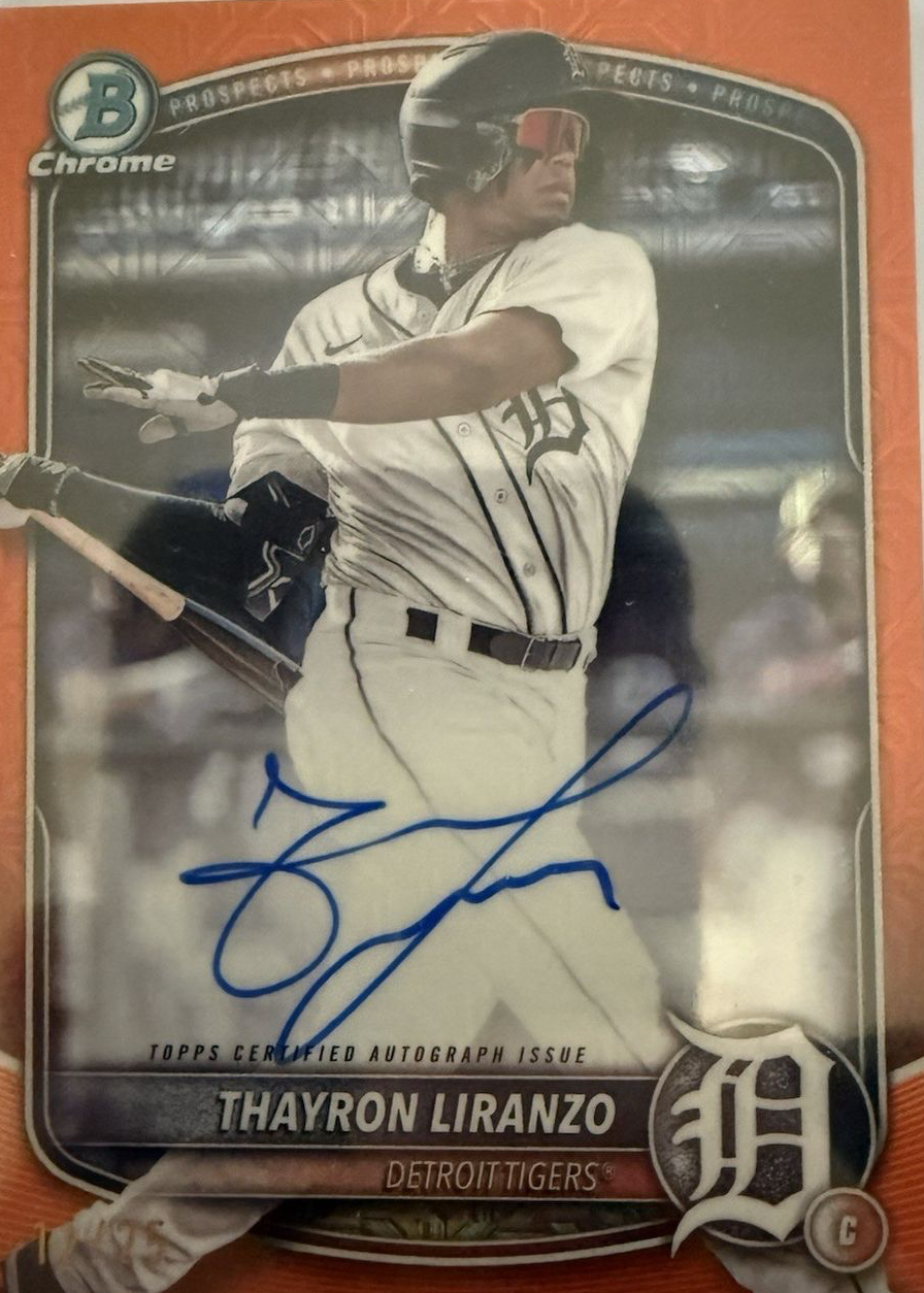 Thayron Liranzo 2025 Bowman Mega Box #BMA-TL Chrome Prospect Auto