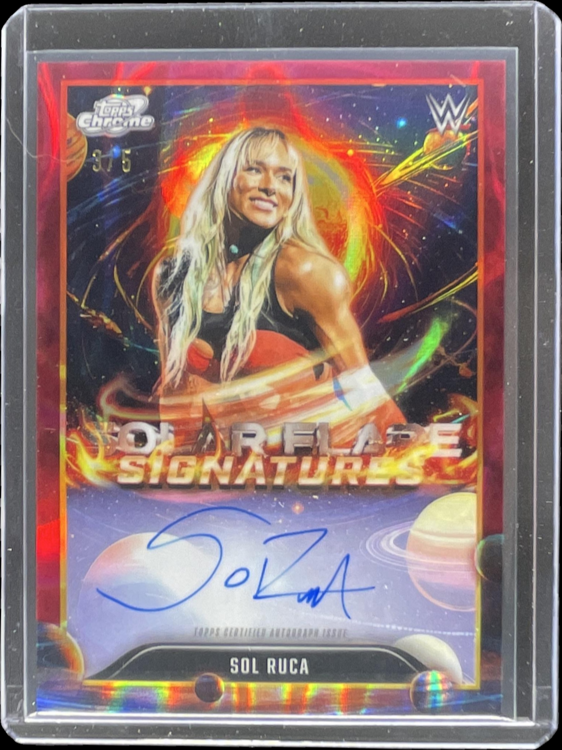 Sol Ruca 2026 Topps Cosmic Chrome WWE #SFS-SOR Solar Flares Signatures ...