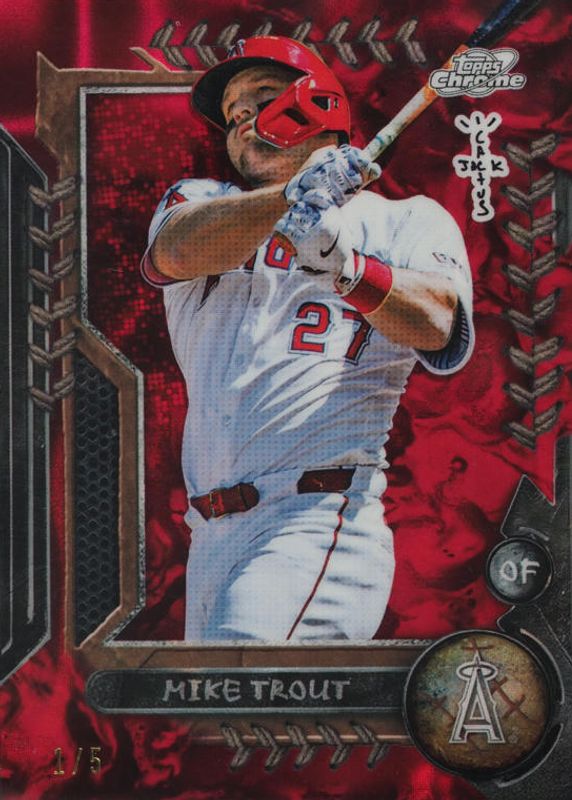 Mike Trout 2024 Topps Chrome Cosmic x Cactus Jack #31 Red Refractor /5 RAW