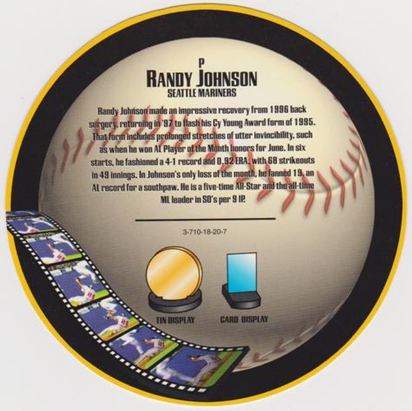 Randy Johnson 1997 Topps Screenplays Discs RAW