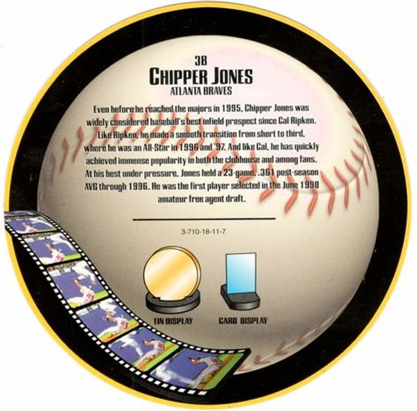 Chipper Jones 1997 Topps Screenplays Discs RAW