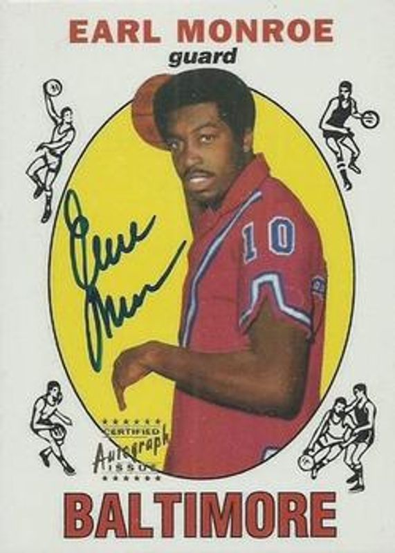Earl Monroe 1996 Topps Stars #31 Reprint Autographs RAW