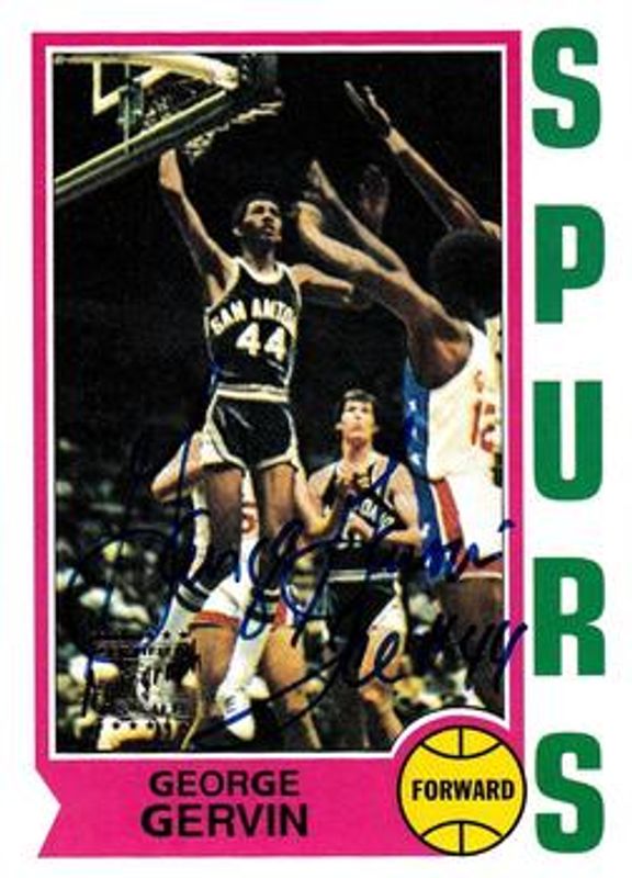 George Gervin 1996 Topps Stars #18 Reprint Autographs RAW