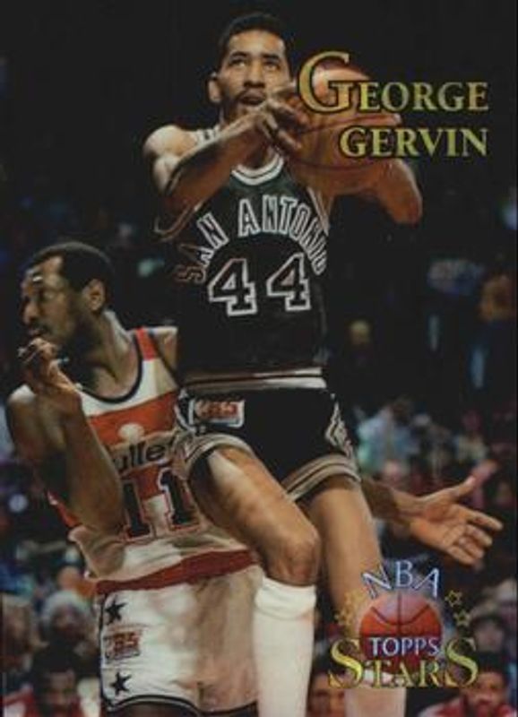 George Gervin 1996 Topps Stars #118 Finest Atomic Refractor RAW