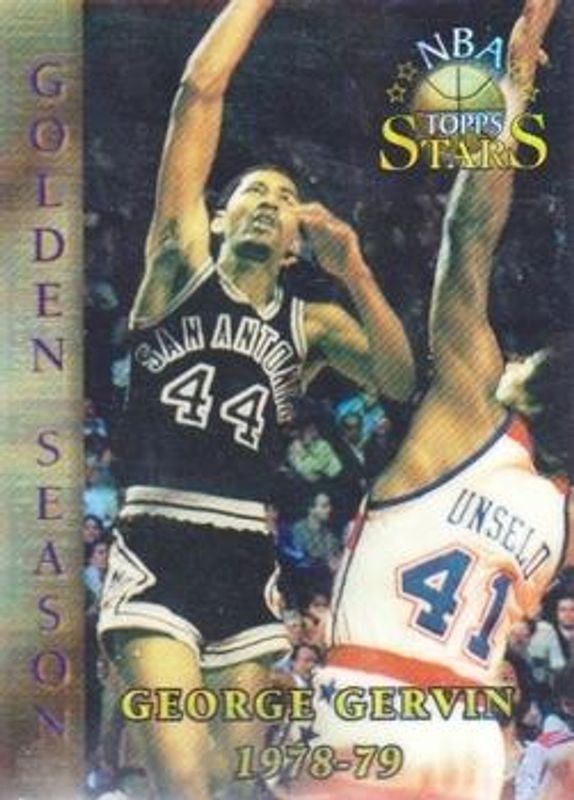 George Gervin 1996 Topps Stars #68 Finest Atomic Refractor RAW