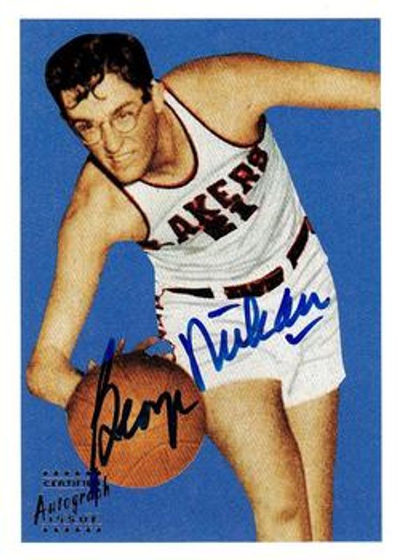 George Mikan 1996 Topps Stars #30 Reprint Autographs RAW
