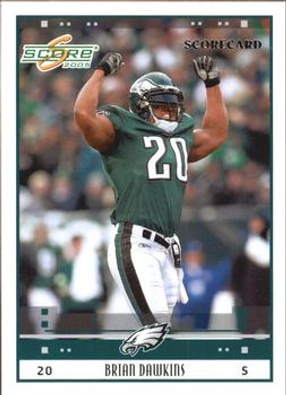 Brian Dawkins 2005 Score #212 Scorecard /599 RAW