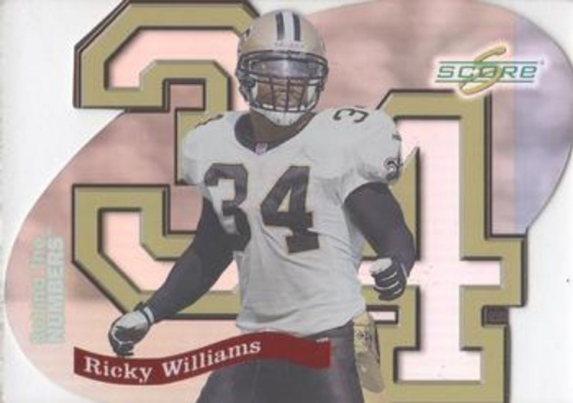 Ricky Williams 1999 Score Supplemental #BN24 Behind the Numbers /1000 Rookie RAW