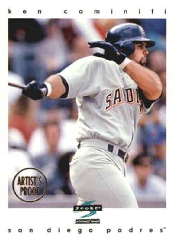 Ken Caminiti 1997 Score Premium Stock #21 Artist's Proof - White Border RAW