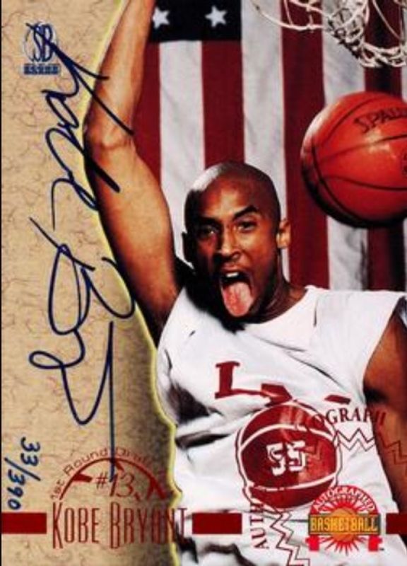 Kobe Bryant 1996 Score Board Autographed Autographs - Red /400 Rookie RAW