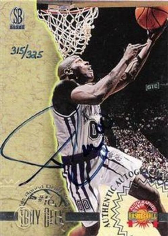 Tony Delk 1996 Score Board Autographed Autographs - Silver /325 Rookie RAW