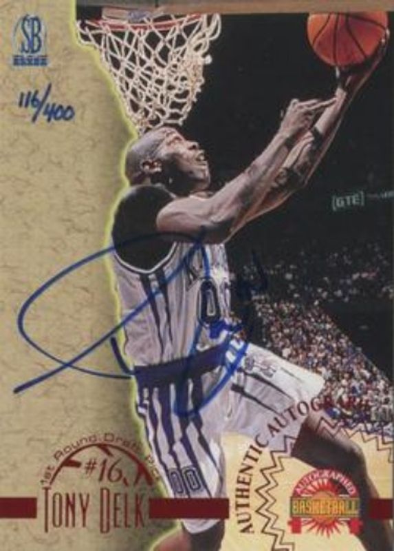 Tony Delk 1996 Score Board Autographed Autographs - Red /400 Rookie RAW