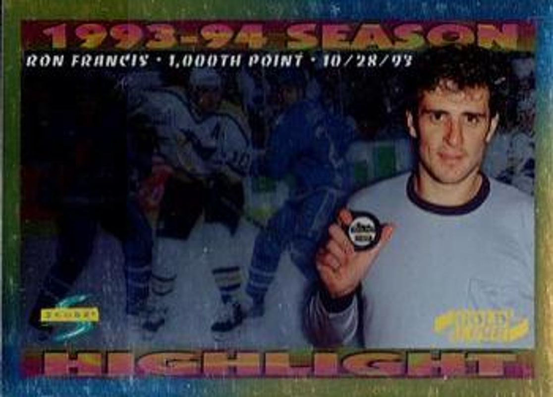 Ron Francis 1994 Score #244 Gold Line RAW
