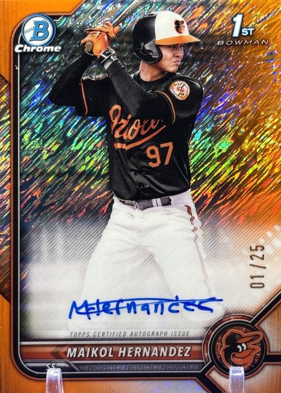 2022 Bowman Chrome #CPA-MH Prospect Auto - Orange Shimmer Refractor /25 (1st)