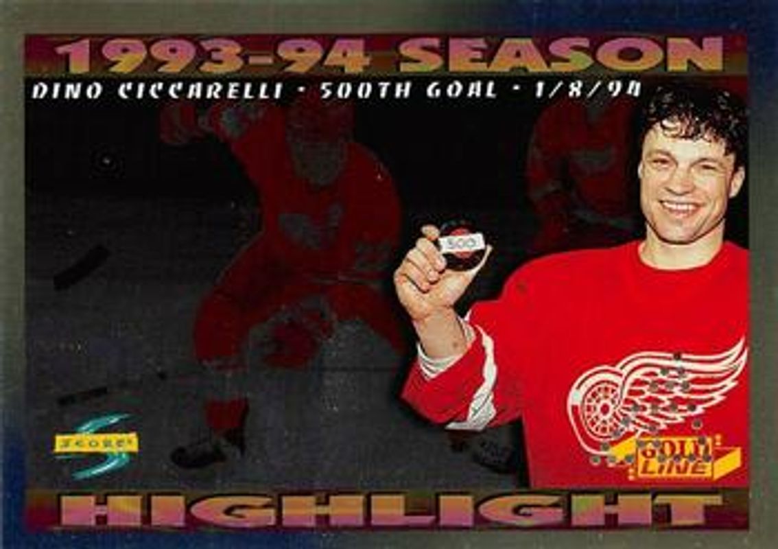 Dino Ciccarelli 1994 Score #243 Gold Line - Punched RAW
