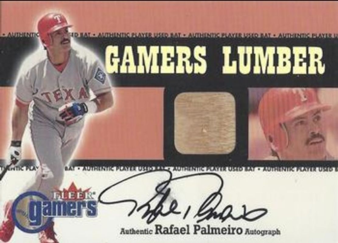 Rafael Palmeiro 2000 Fleer Gamers Signed Gamers Lumber RAW