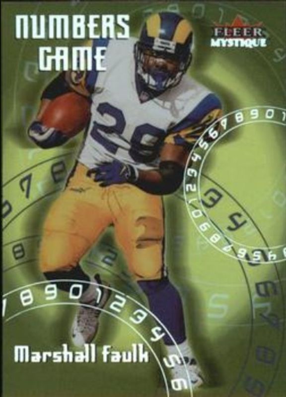 Marshall Faulk 2000 Fleer Mystique #10-NG Numbers Game RAW