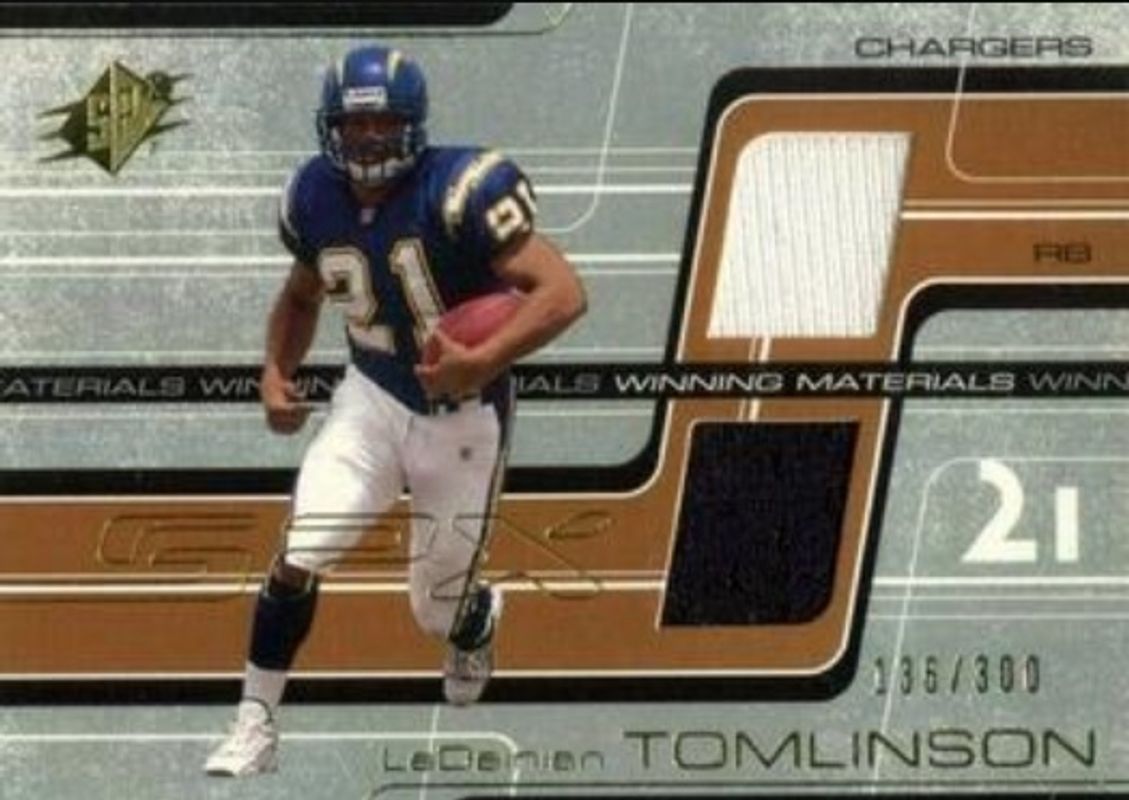 LaDainian Tomlinson 2001 SPx #WM-LT2 Winning Materials /750 Rookie RAW
