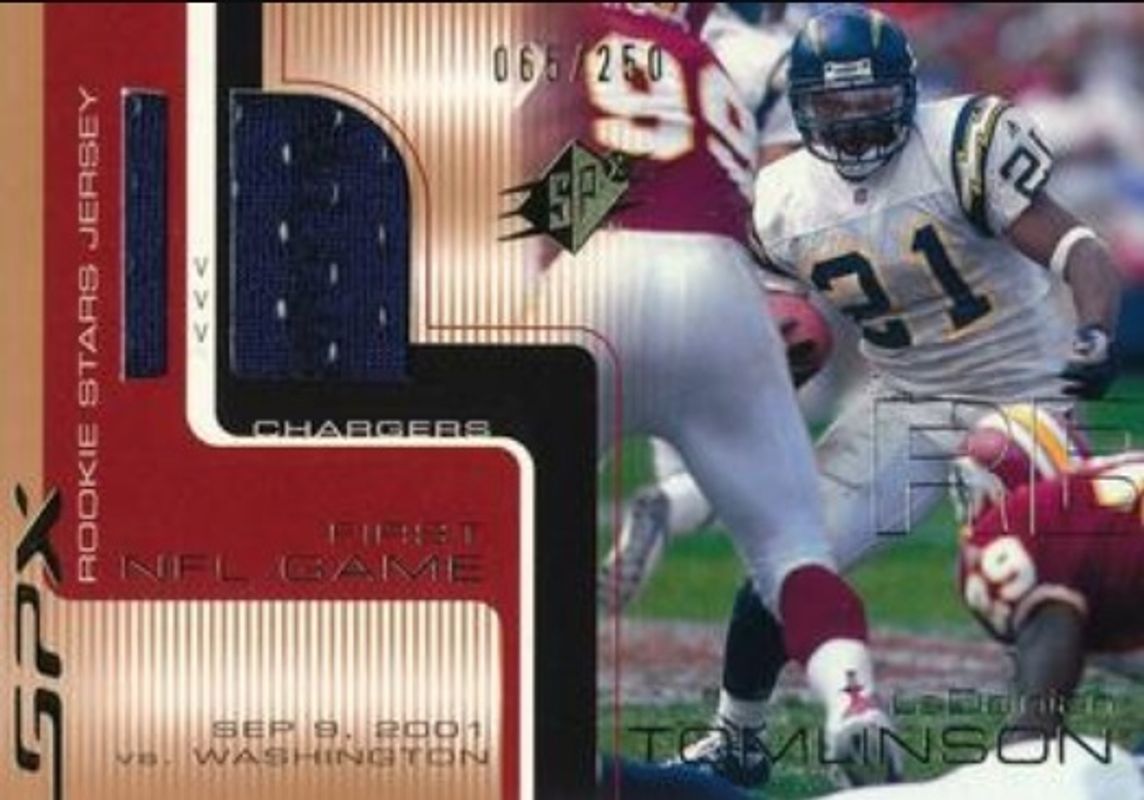LaDainian Tomlinson 2001 SPx #122b Base /999 Rookie RAW