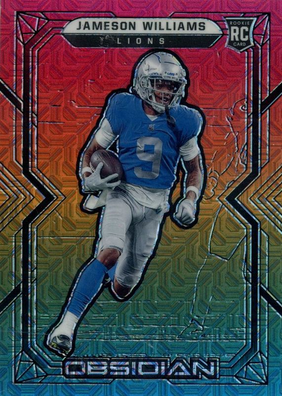 Jameson Williams 2022 Obsidian #116 Electric Etch Neon Mojo /5 Rookie RAW