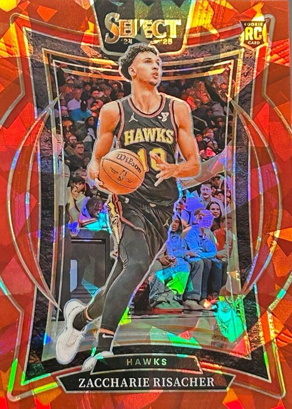 Zaccharie Risacher 2024 Select #86 Concourse Red Cracked Ice Rookie RAW