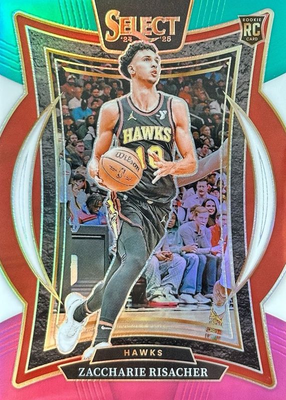 Zaccharie Risacher 2024 Select #86 Concourse Teal White Pink /49 Rookie RAW