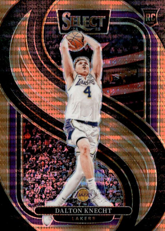 Dalton Knecht 2024 Select #186 Premier Level FOTL Neon Orange Pulsar /18 Rookie RAW