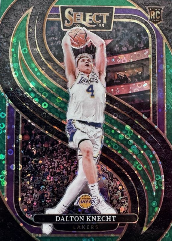 Dalton Knecht 2024 Select #186 Premier Level Green Disco /5 Rookie RAW