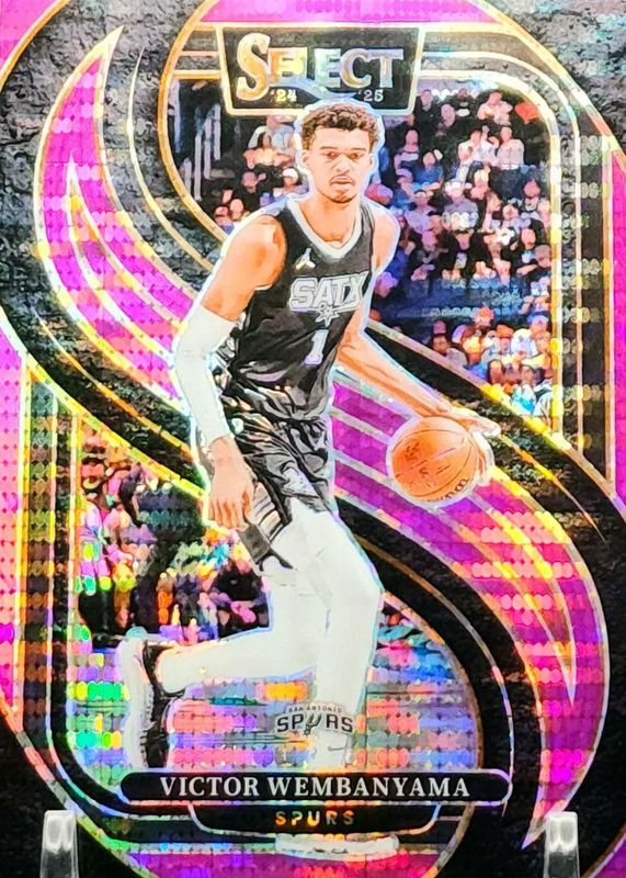 Victor Wembanyama 2024 Select #102 Premier Level FOTL Neon Purple Pulsar /5 RAW
