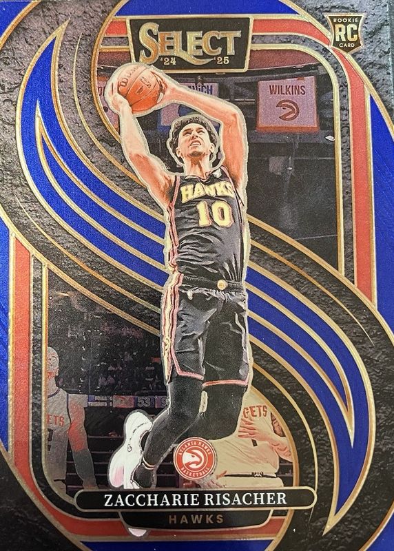 Zaccharie Risacher 2024 Select #180 Premier Level Blue Prizm Rookie RAW