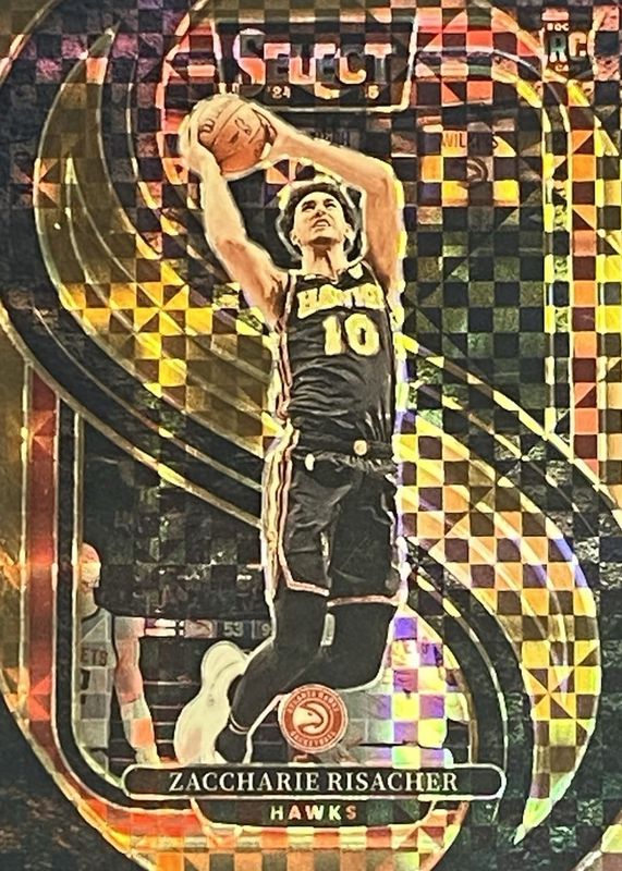 Zaccharie Risacher 2024 Select #180 Premier Level Bronze Checker /49 Rookie RAW