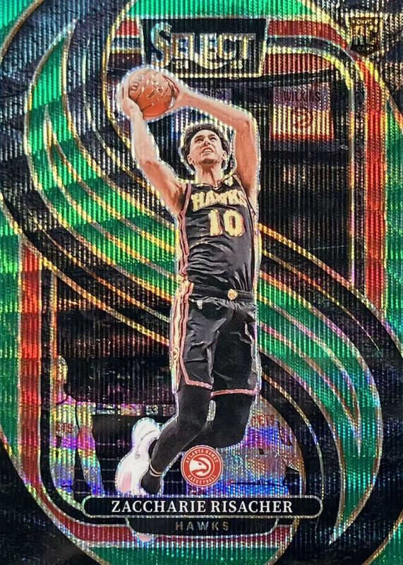 Zaccharie Risacher 2024 Select #180 Premier Level Green Wave /50 Rookie RAW