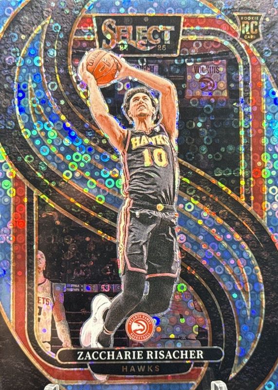 Zaccharie Risacher 2024 Select #180 Premier Level Light Blue Disco /99 Rookie RAW