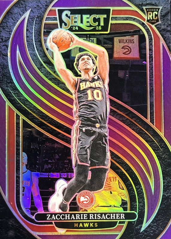Zaccharie Risacher 2024 Select #180 Premier Level Purple /99 Rookie RAW