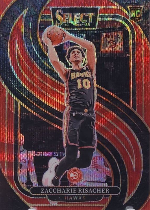 Zaccharie Risacher 2024 Select #180 Premier Level Red Wave Rookie RAW