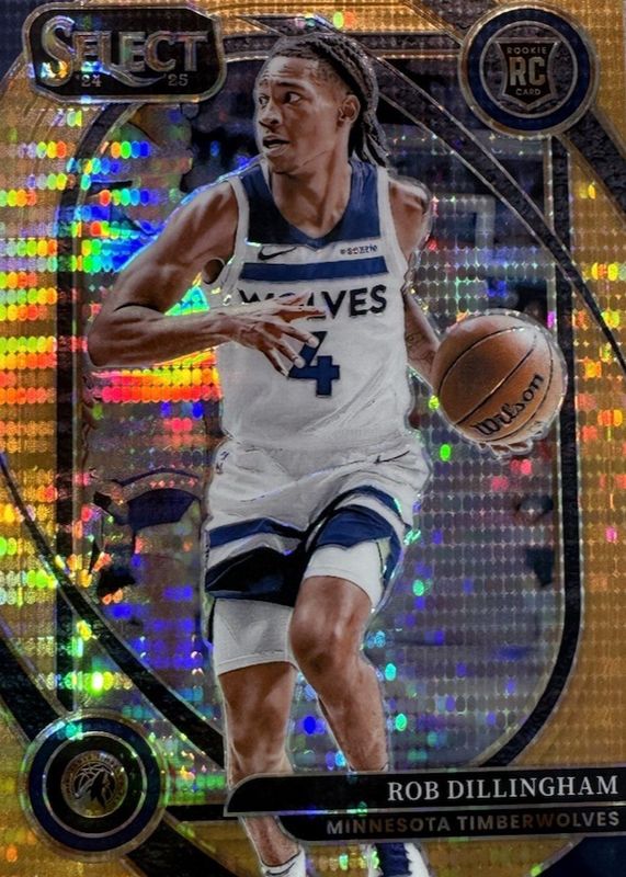 Rob Dillingham 2024 Select #288 Courtside FOTL Neon Orange Pulsar /18 Rookie RAW