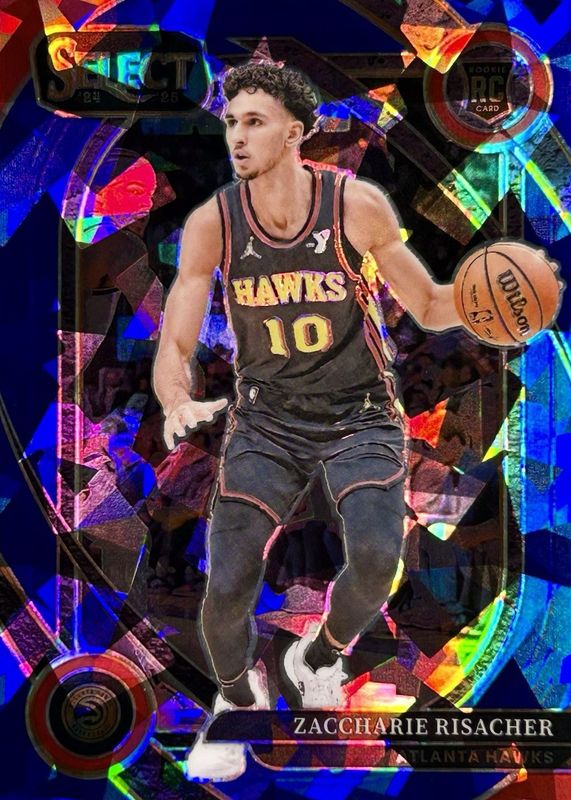 Zaccharie Risacher 2024 Select #289 Courtside Blue Cracked Ice Rookie RAW