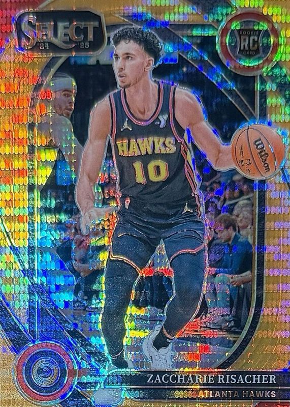 Zaccharie Risacher 2024 Select #289 Courtside FOTL Neon Orange Pulsar /18 Rookie RAW