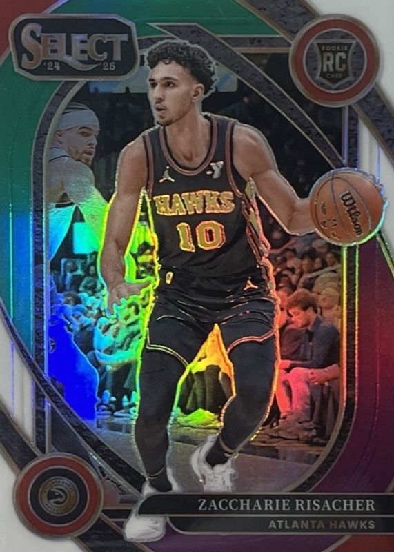 Zaccharie Risacher 2024 Select #289 Courtside Green White Purple Rookie RAW