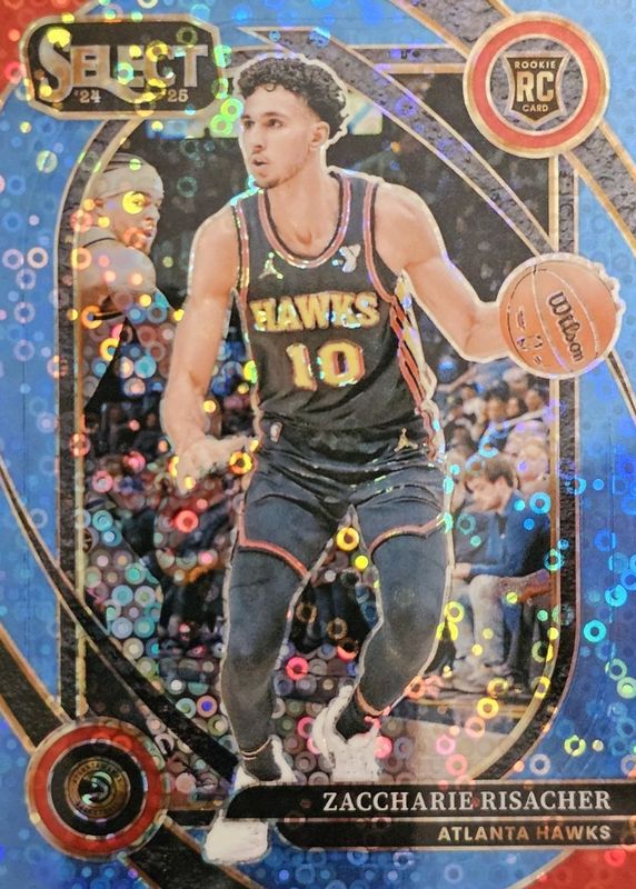 Zaccharie Risacher 2024 Select #289 Courtside Light Blue Disco /99 Rookie RAW