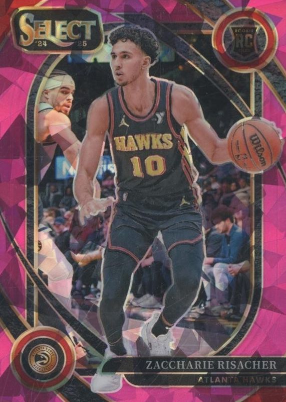 Zaccharie Risacher 2024 Select #289 Courtside Pink Cracked Ice /99 Rookie RAW