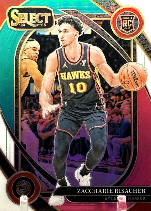 Zaccharie Risacher 2024 Select #289 Courtside Teal White Pink /49 Rookie RAW