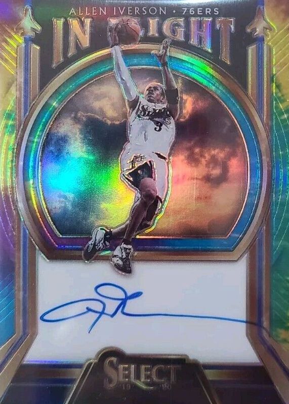 Allen Iverson 2019 Select #IF-AIV In Flight Signatures - Tie-Dye (/15) RAW
