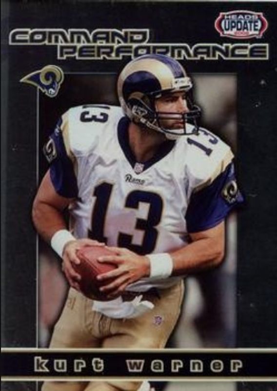 Kurt Warner 2002 Pacific Heads Update #16 Command Performance RAW