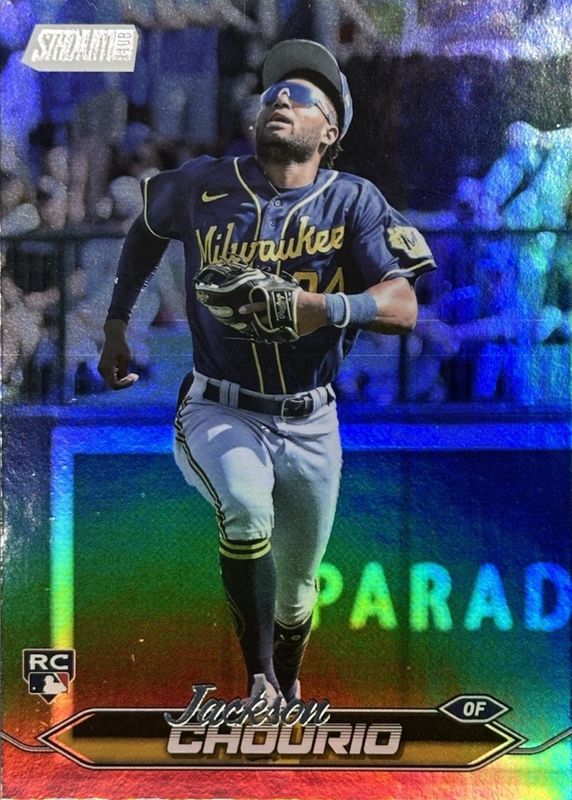 Jackson Chourio 2024 Stadium Club #184 Rainbow Foilboard /25 Rookie RAW
