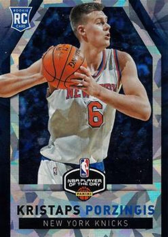 Kristaps Porzingis 2015 Panini Player of the Day #RC2 Rookies - Cracked Ice RAW