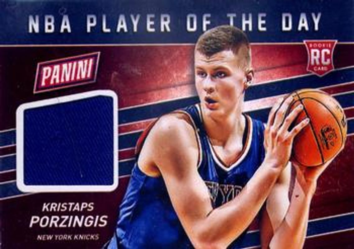 Kristaps Porzingis 2015 Panini Player of the Day #2 Rookie Materials RAW