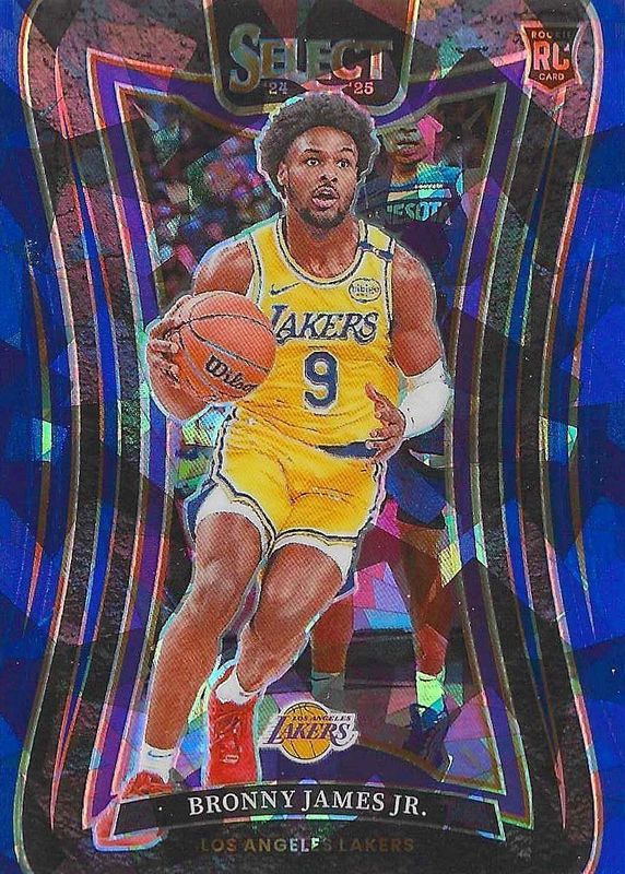 Bronny James Jr. 2024 Select #369 Mezzanine Blue Cracked Ice Rookie RAW