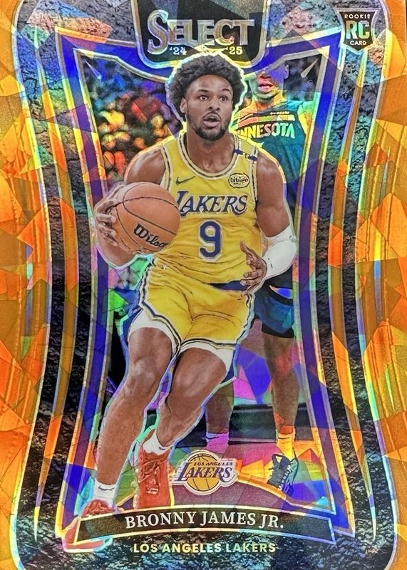 Bronny James Jr. 2024 Select #369 Mezzanine Orange Cracked Ice /275 Rookie RAW